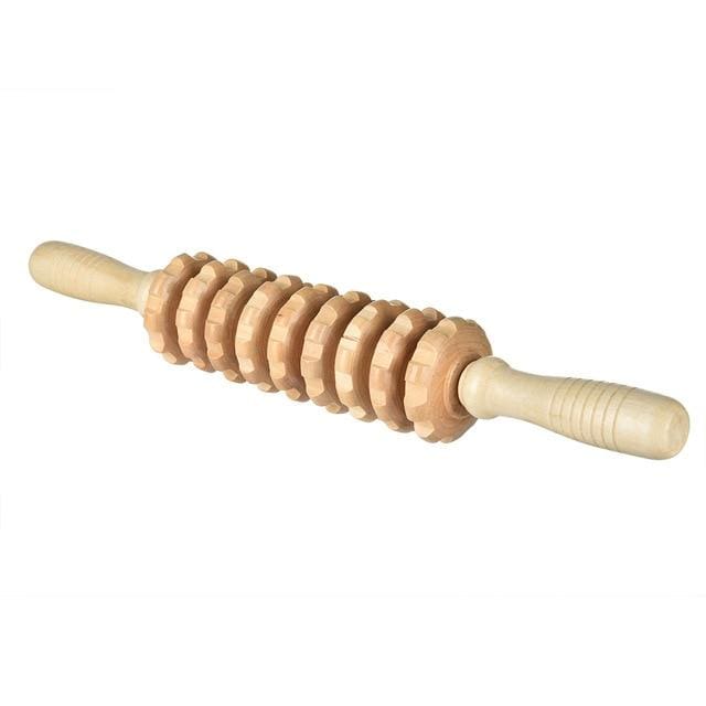 Massage du dos au rouleau en bois