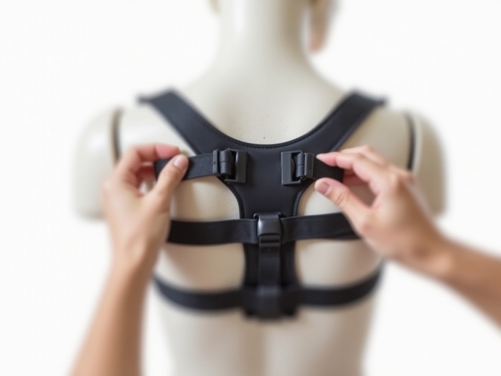Réglage des sangles du correcteur de posture sur un mannequin - ajustement optimal