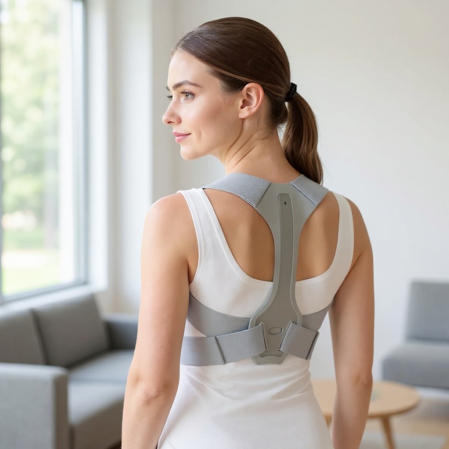 Redresse Dos pour Femmes, Hommes et Enfants, porté, vue de dos