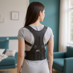 Correcteur de posture magnétique porté, vue de dos Correcteur de posture magnétique porté, vue de dos