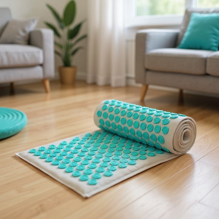 Tapis Fleur de Lotus Eco déployé sur le sol du salon Tapis Fleur de Lotus Eco déployé sur le sol du salon