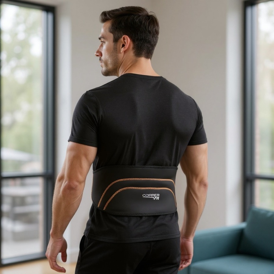 Ceinture de soutien lombaire Copper Fit, à porter autour de la taille.