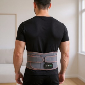 Ceinture lombaire chauffante à porter, avec écran visible