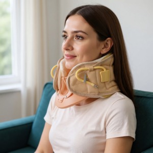 Coussin cervical semi-rigide gonflable à placer autour du cou Coussin cervical semi-rigide gonflable à placer autour du cou