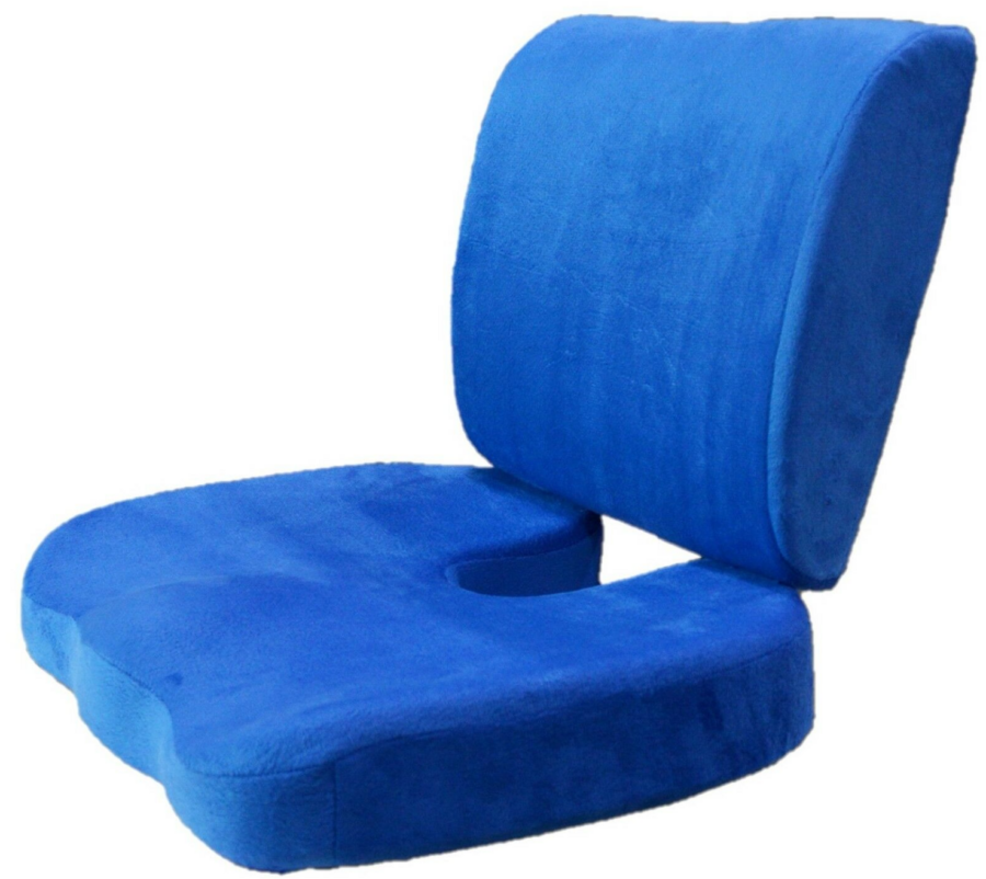 Ensemble de coussins orthopédiques bleus pour s'asseoir Ensemble de coussins orthopédiques bleus pour s'asseoir