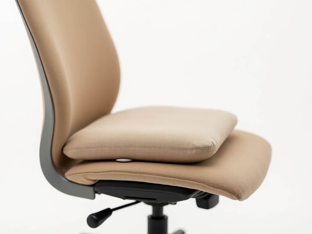 Coussin lombaire sur un fauteuil de bureau soutenant le bas du dos