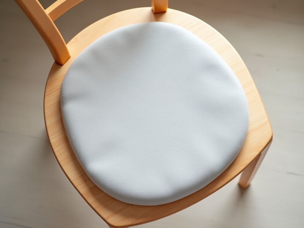 Coussin orthopédique pour s'asseoir sur une chaise de bureau en bois