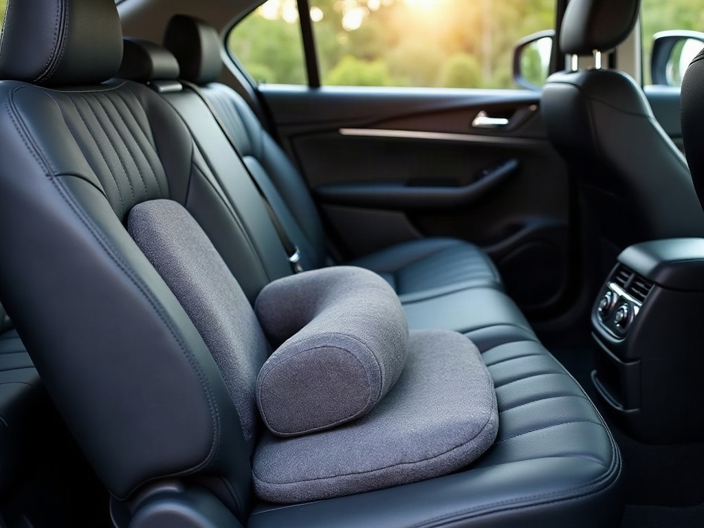 Coussin lombaire et appuie-tête cervical dans un siège auto