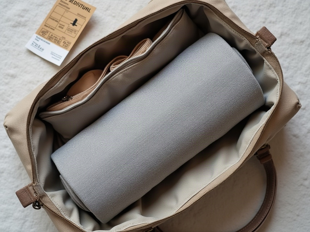 Tapis d'acupression roulé en cylindre dans un sac de voyage