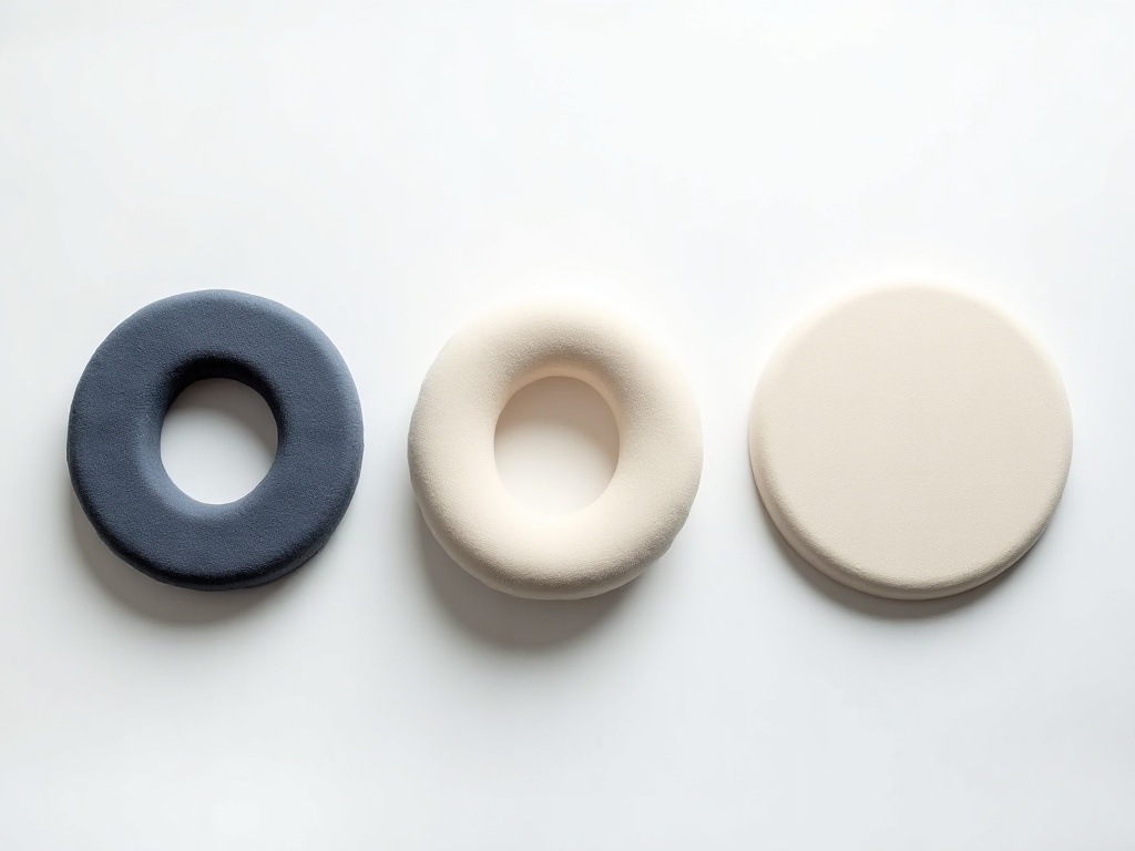 Trois types de coussins de siège : en forme de donut, en coin et en mousse à mémoire de forme