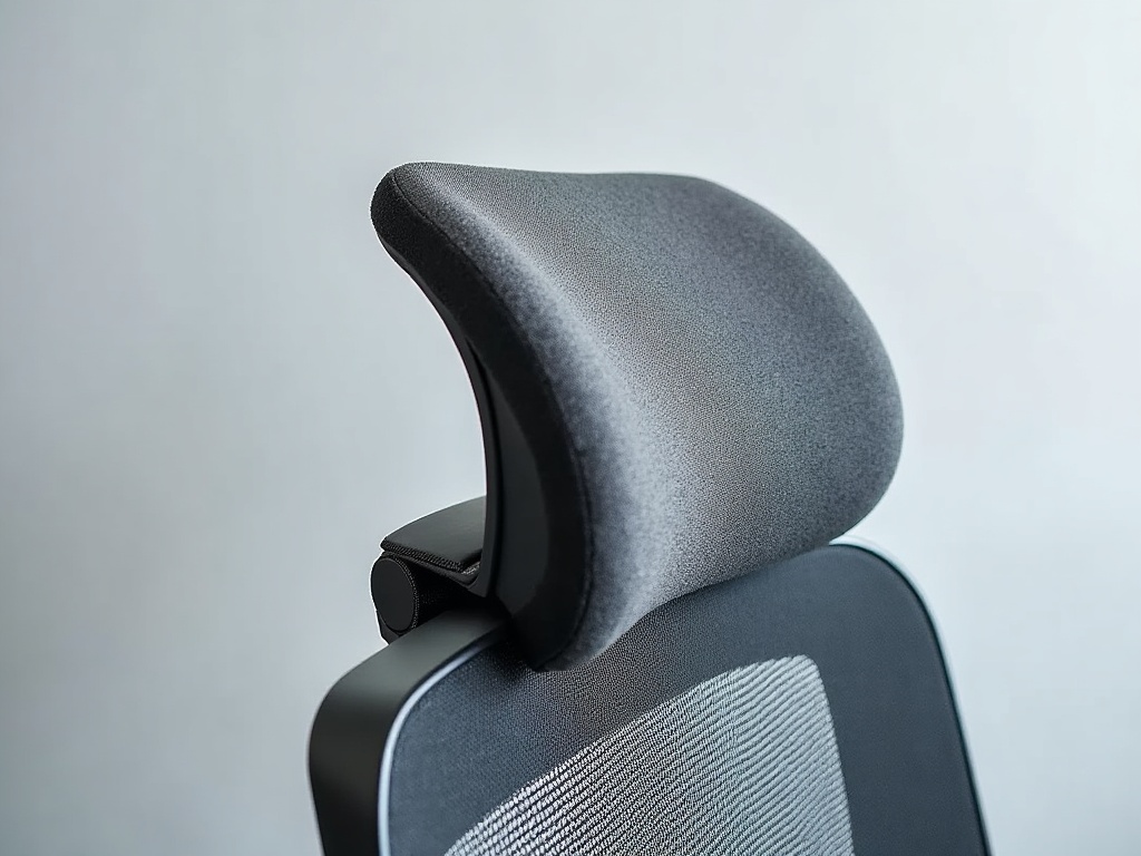 Coussin lombaire en mousse à mémoire de forme sur le dossier d'une chaise de bureau
