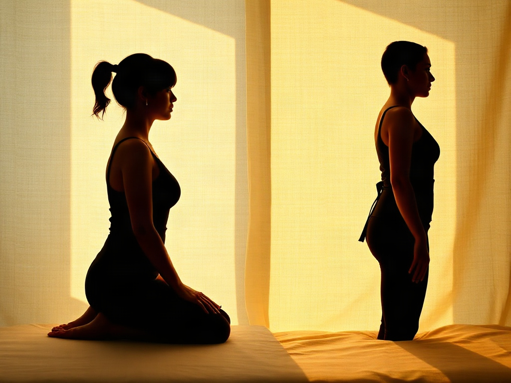 Comparaison visuelle de la posture avant et après utilisation d'une ceinture lombaire