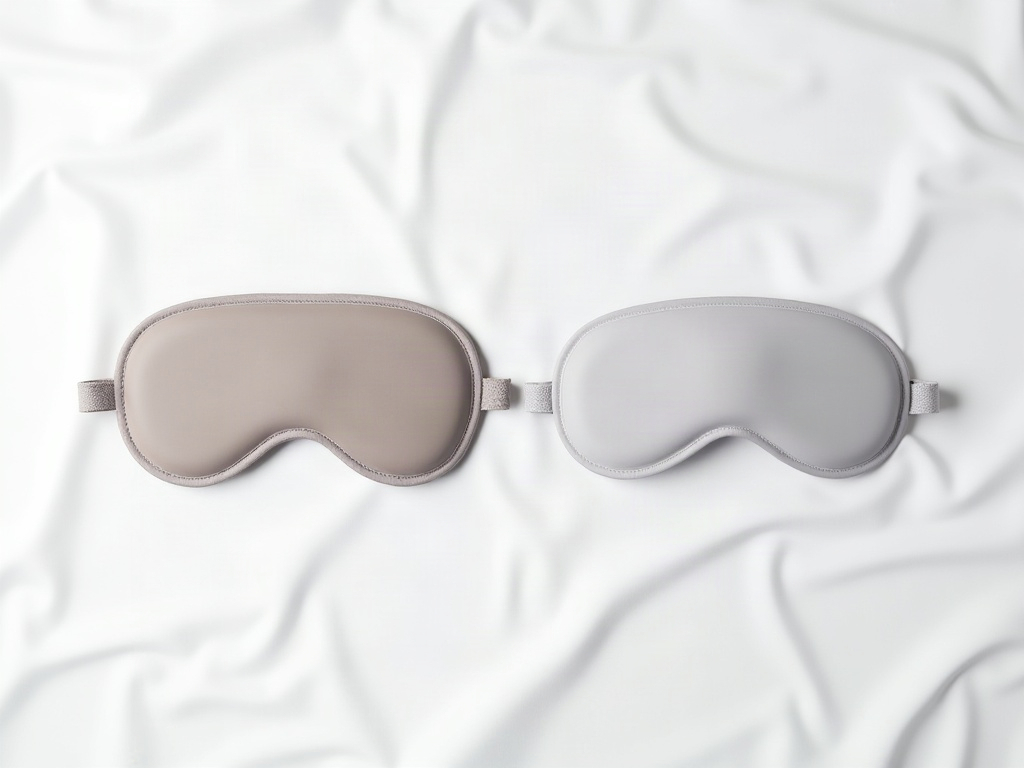 Comparaison entre un masque de sommeil plat et un masque 3D à coques sur fond blanc