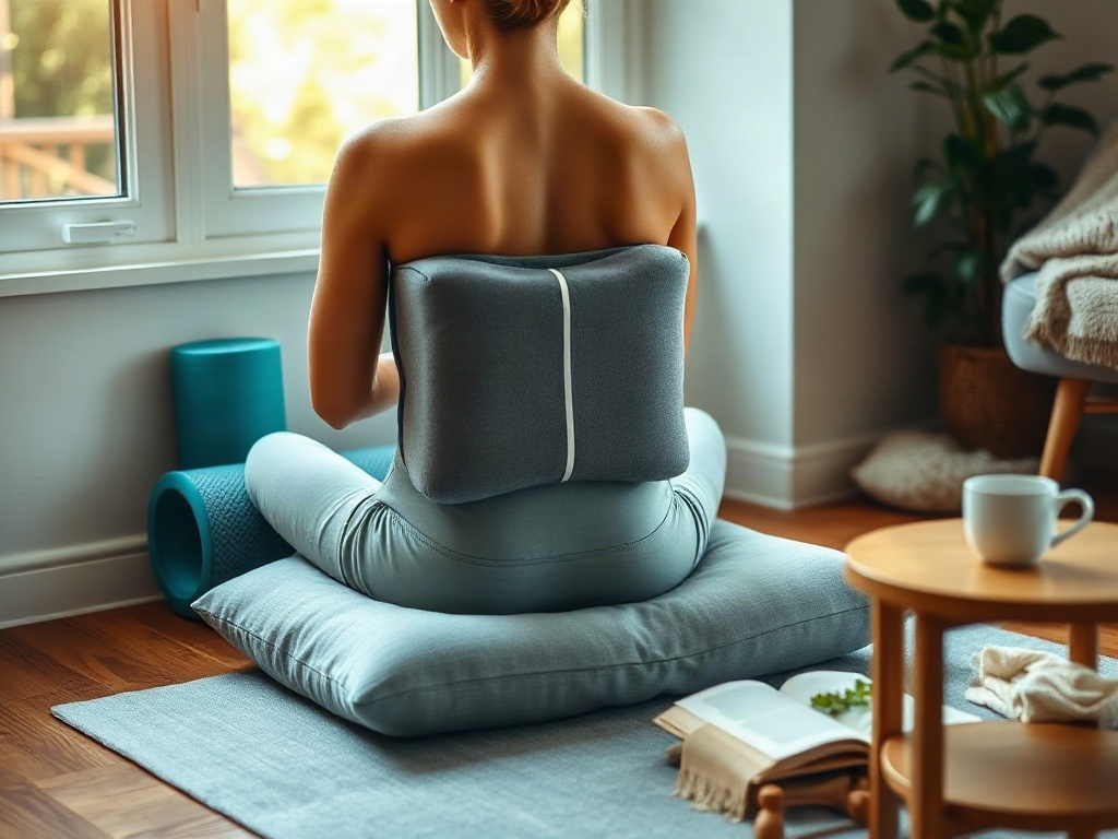 Position assise de détente avec soutien lombaire