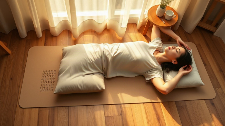 Comment s'allonger sur un tapis d'acupression : positions pour débutants