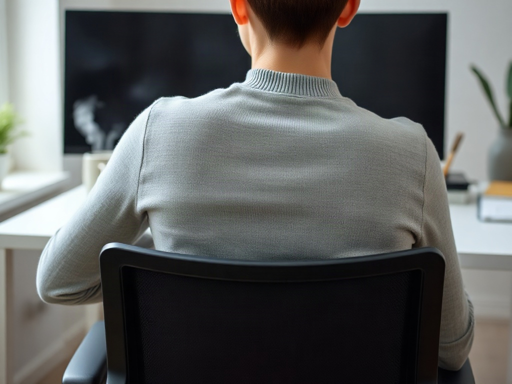 Utilisation d'une mousse d'acupression au travail pour détendre les épaules